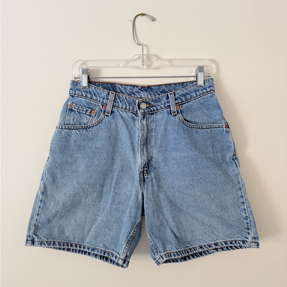 VTG Levi's 647 Denim Shorts Jr Womens 9 Light Wash 90s HighRise Mom 6.5” Shorts - Picture 2 of 14